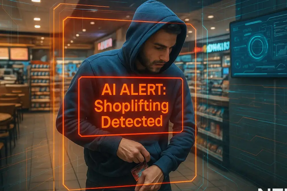 Shoplifting attempt flagged by AI monitoring