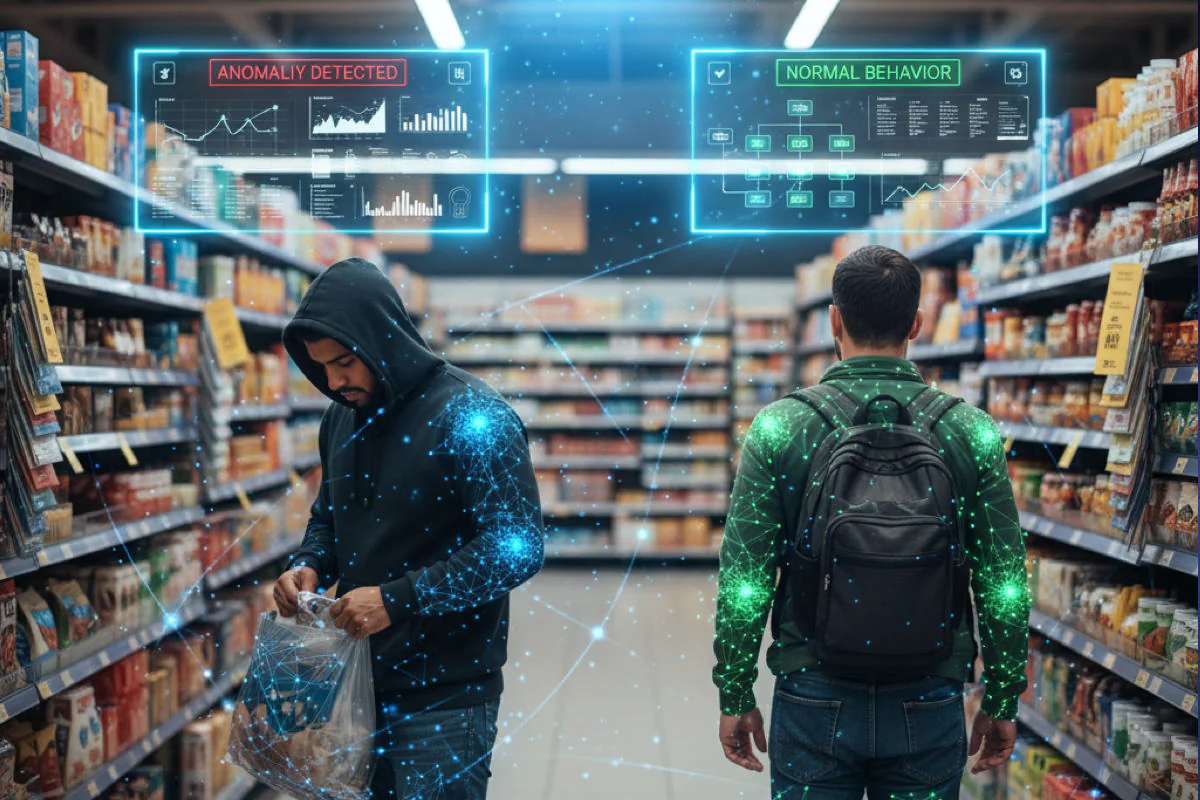 AI anomaly detection and behavior recognition in a retail store