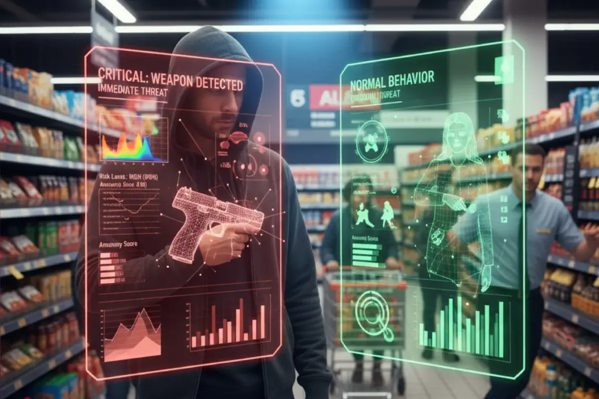 Weapon detection alert from camera feed
